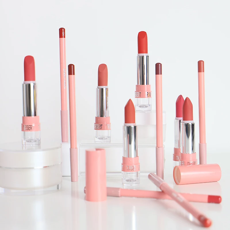 Private Label Waterproof Long Lasting High Pigment 6 Colors Matte Nude Cream Lipstick For Lip Makeup