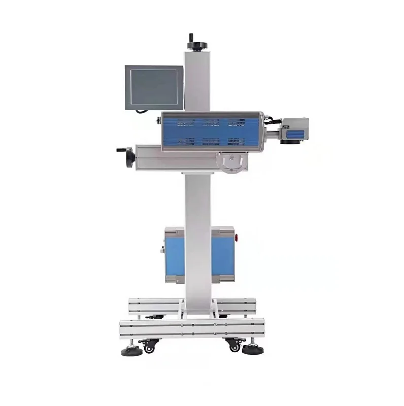 30W Laser Source Date Coding and Marking CO2 Flying Laser Marking Machine for Glass Plastic Bottles