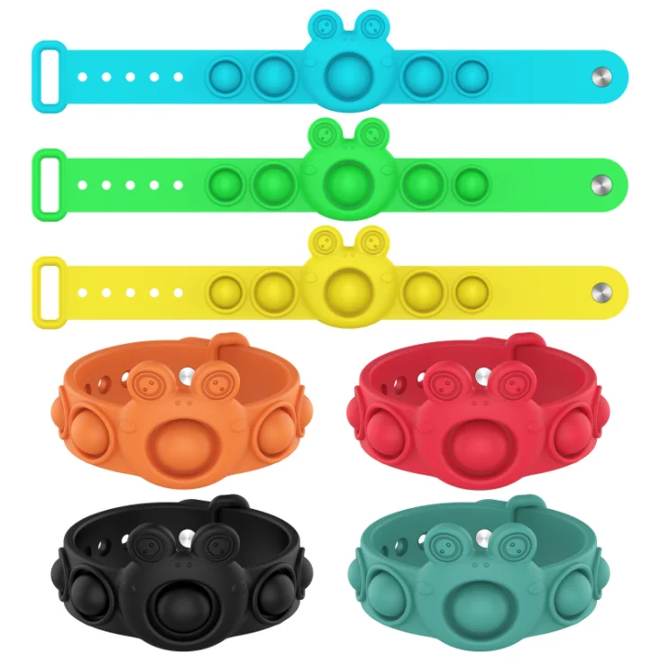 
Wholesale amazon hot keychain puzzle push finger bubble fedget toy bracelet pops band tiktok popper fidget toy bracelet 