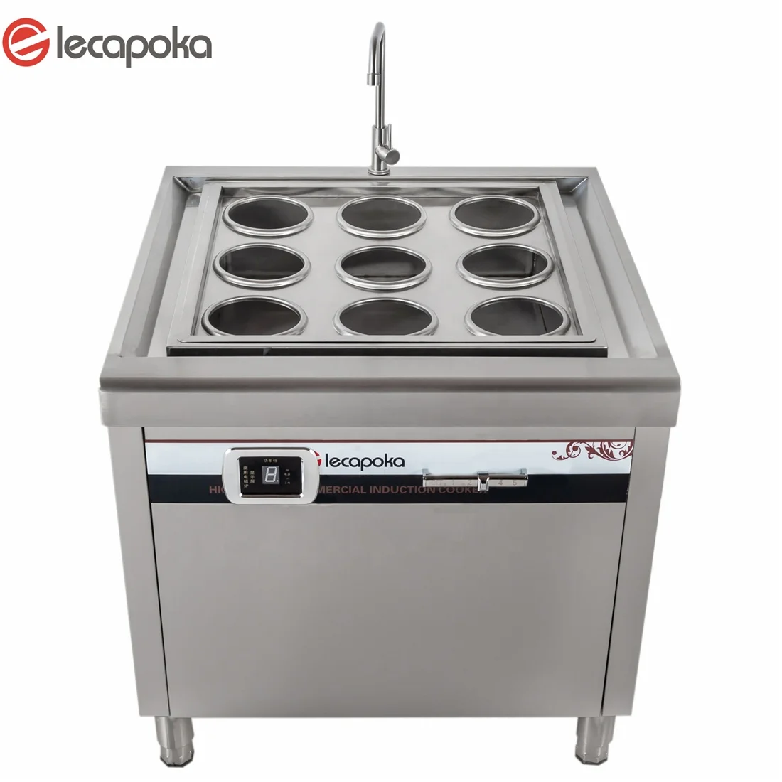 elecapoka free standing 9 holds stainless electric industrial kitchen used instant ramen noodle cooking equipment