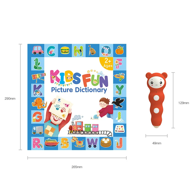 Детский словарный словарь с ручкой для чтения для английского словарного запаса и развития языка