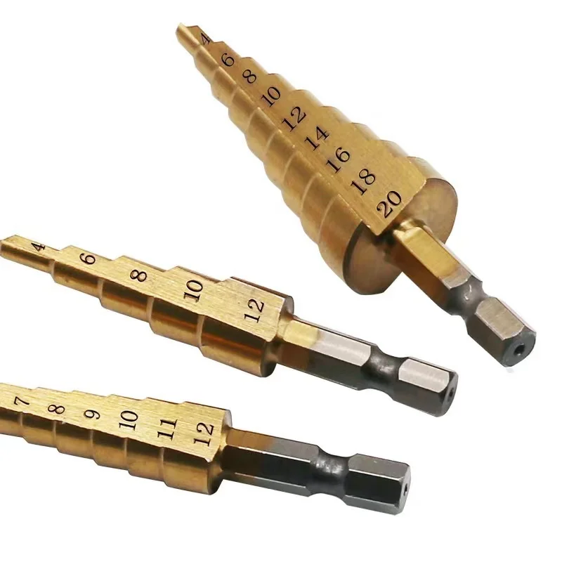 Cobalt Step Drill Bit Set Straight Flute Step Drill Bit For Metal Drilling