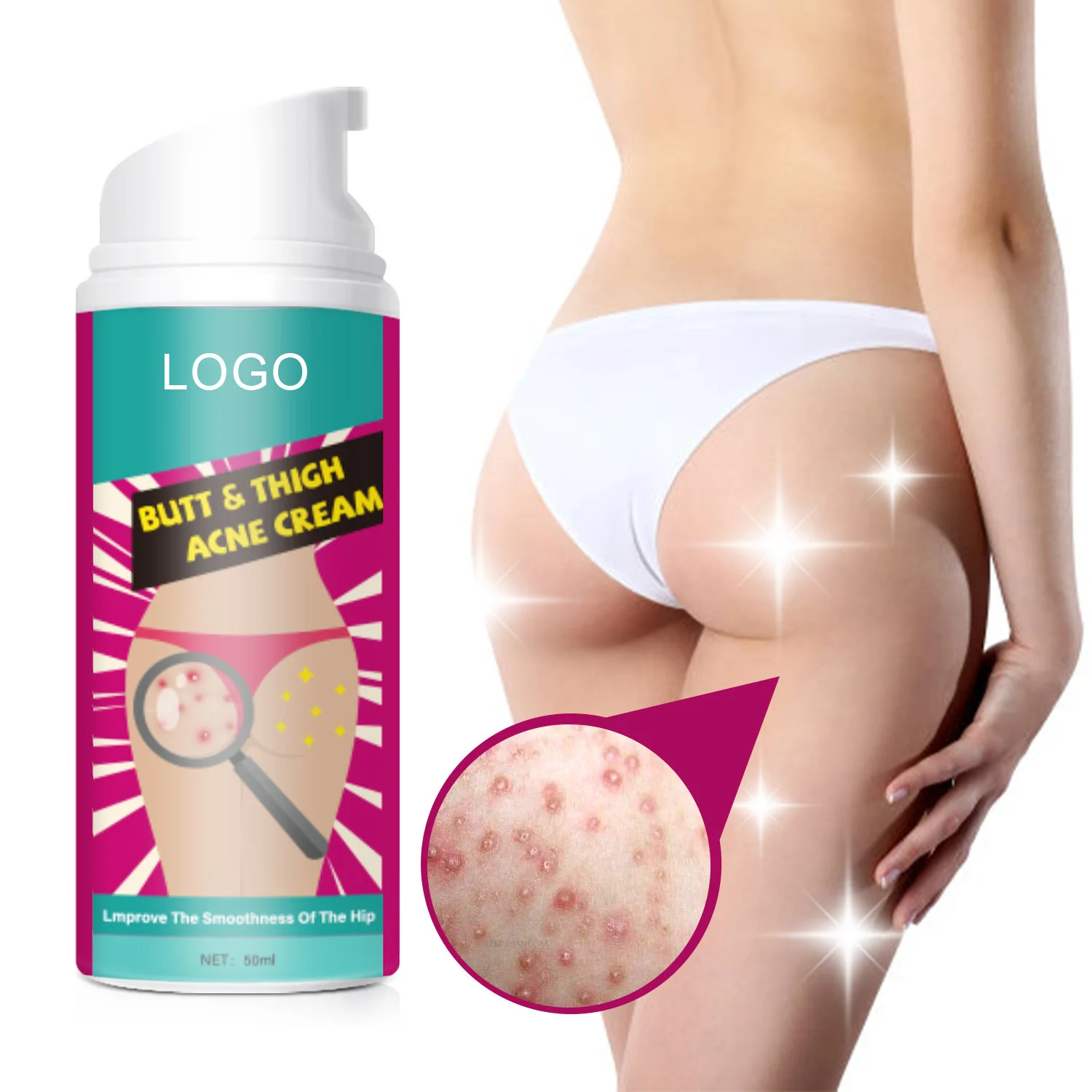 Private Label Butt Repair Cream Natural Body Care Hip Buttock Firming Lifting Acne Removal Repairing Cream