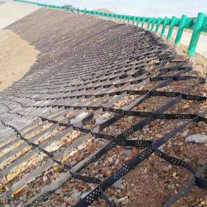 Factory direct sales 50-300mm Hdpe Honeycomb Geocell for slope protection Strengthen Road Grass Grid Pavers