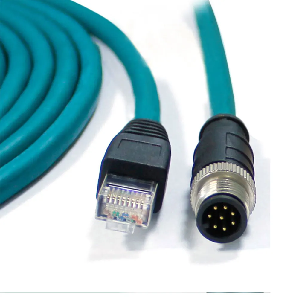 DYTECH M12 connector 8pin A code to RJ45 Ethernet connector profinet cable CAT5e Industrial Ethernet Ethercat