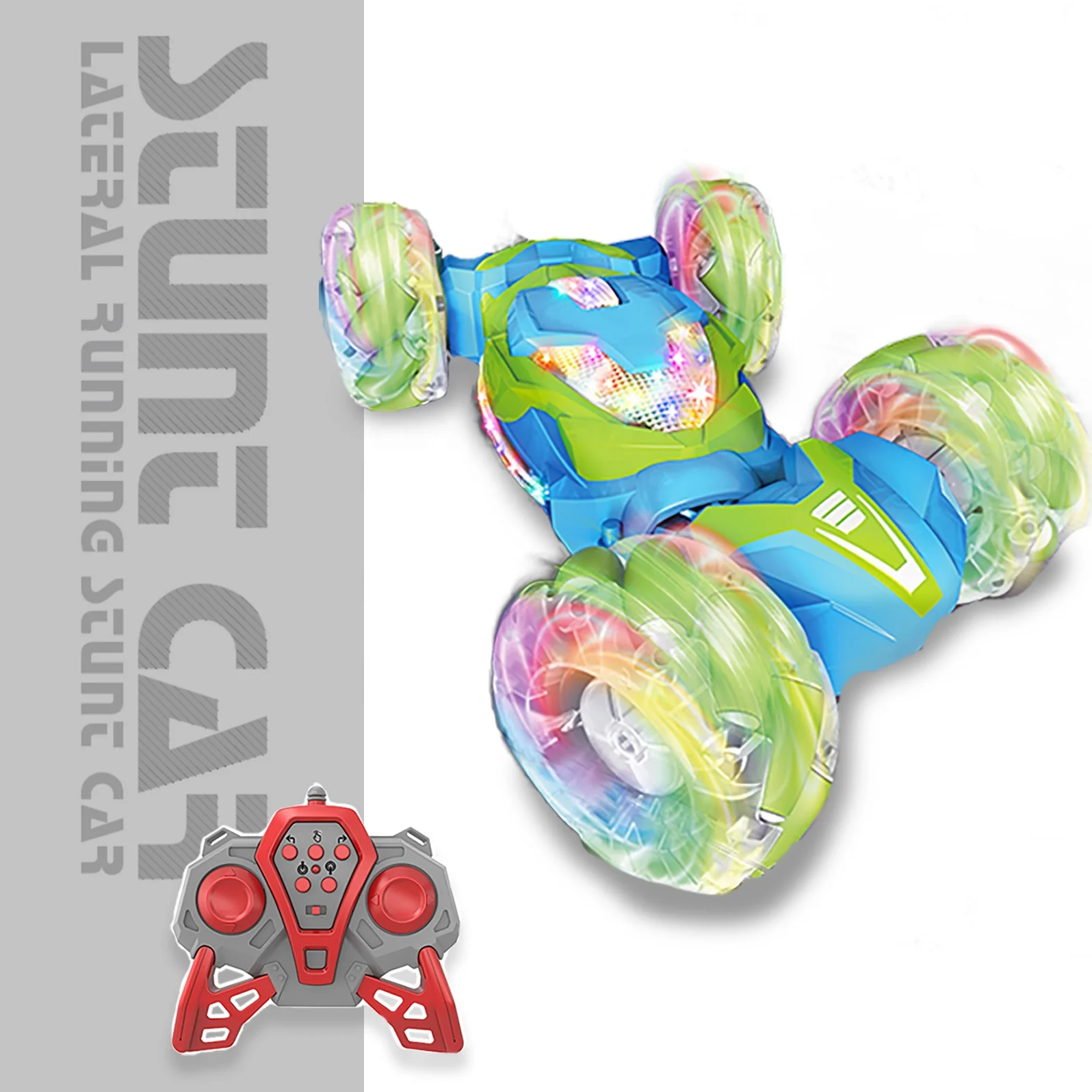 KUNYANG 2.4GHz off road light children plastic function running car toy twist game high speed rc stunt car toys for kids