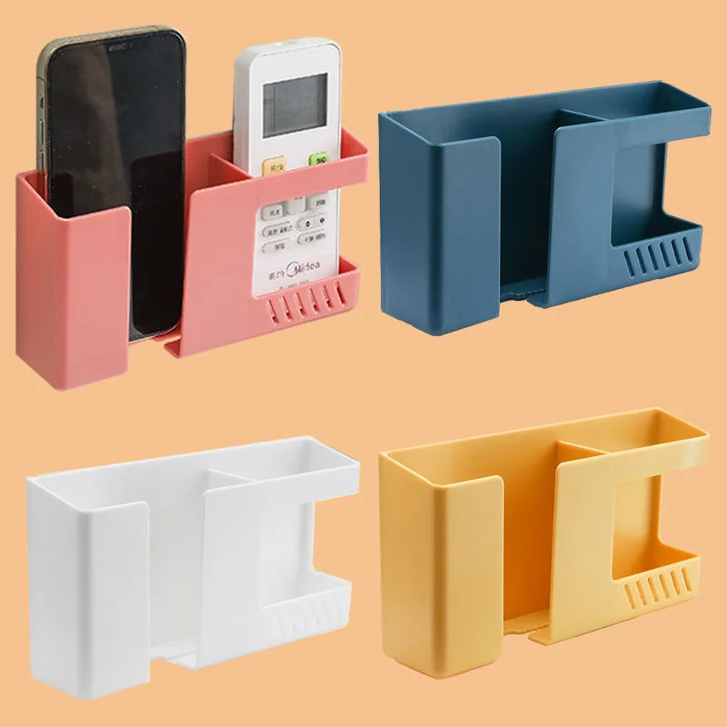 Multifunctional Wall-mounted Storage Box Punch-free Mobile Phone Remote Control Storage Rack Bathroom Wall Debris Storage Rack