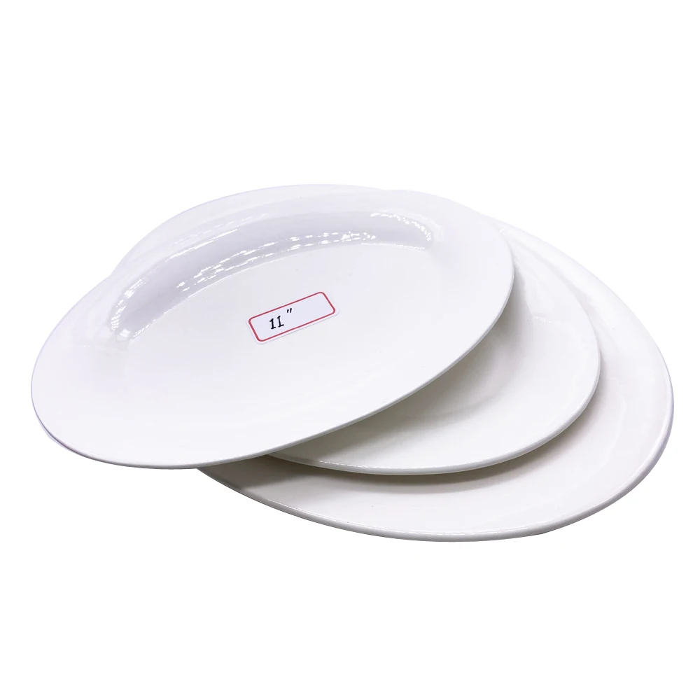 9' 10' 11' 12' 14' 16' 18' 20' 22' Inch Magnesia Fish Oval Plate White Porcelain Oval Plate