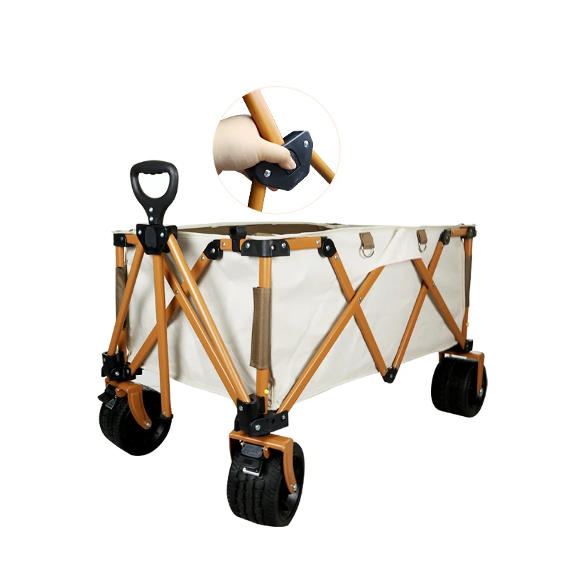 2022 Europe Supermarket Hot Sell Camping Trolley Folding Wagon Carts Foldable Beach Garden Cart Outdoor Utility Wagon