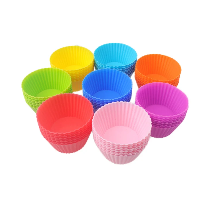Reusable Silicone Cupcake Baking Cups Muffin Cups,Non-Stick Multi- Colors Container for cooking,Multicolor Cupcake Liner Molder