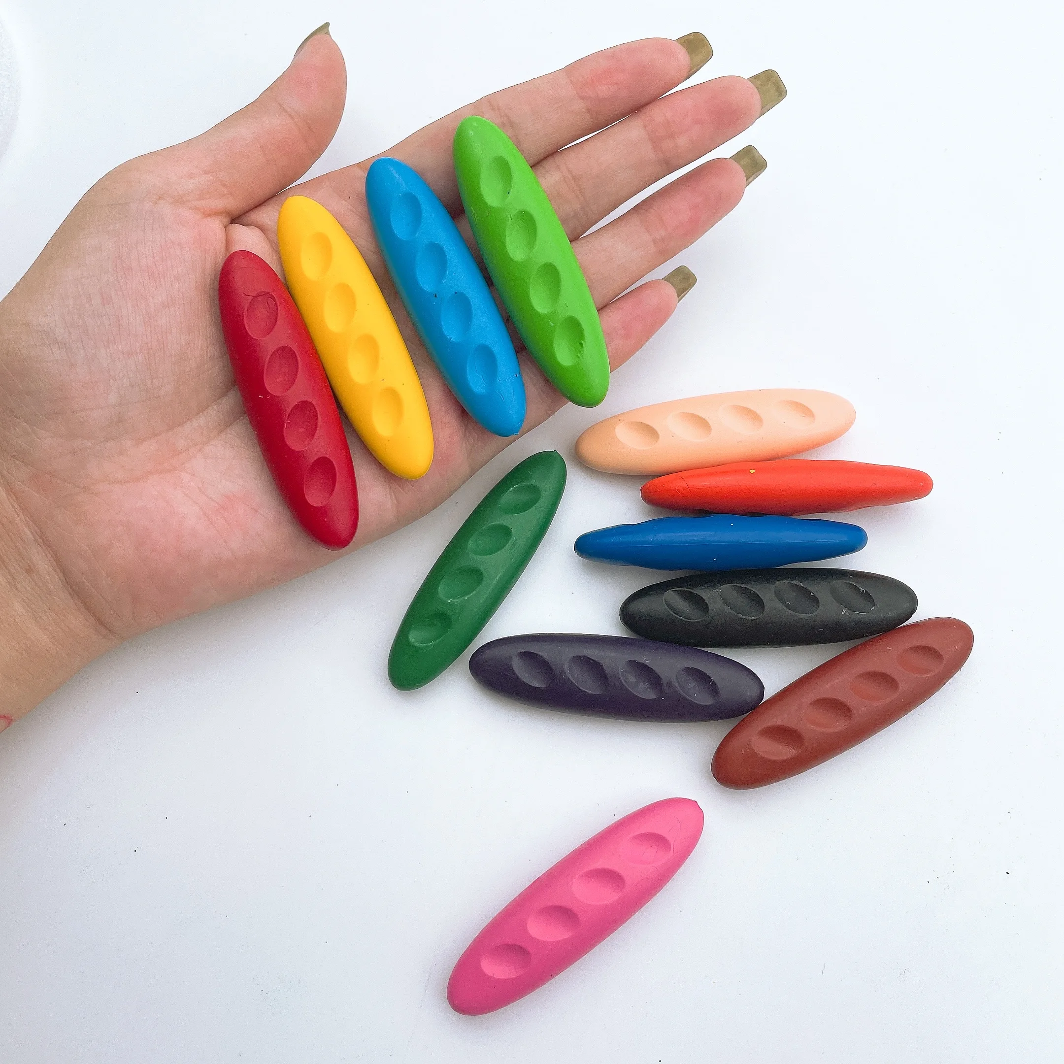 12Colors Non-Toxic Washable Safe peanut Crayons