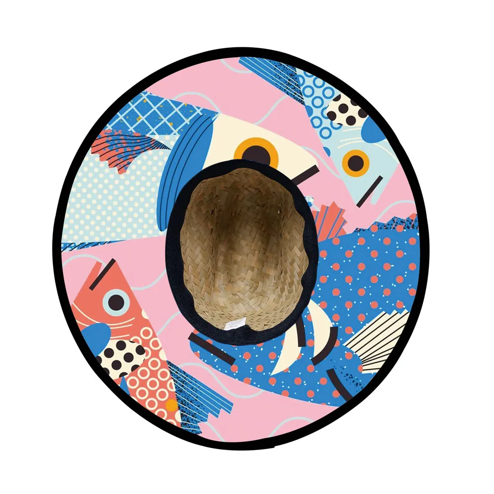 Mens fishing straw hats anti uv sun protect outdoor waterman lifeguard beach hats fisherman straw hat