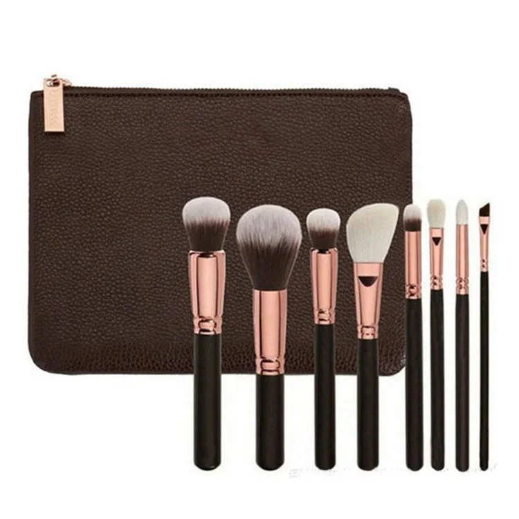 
Professional Wood Handle Natural Hair 15pcs Makeup Brush Set with Luxury Cosmetic PU Bag 