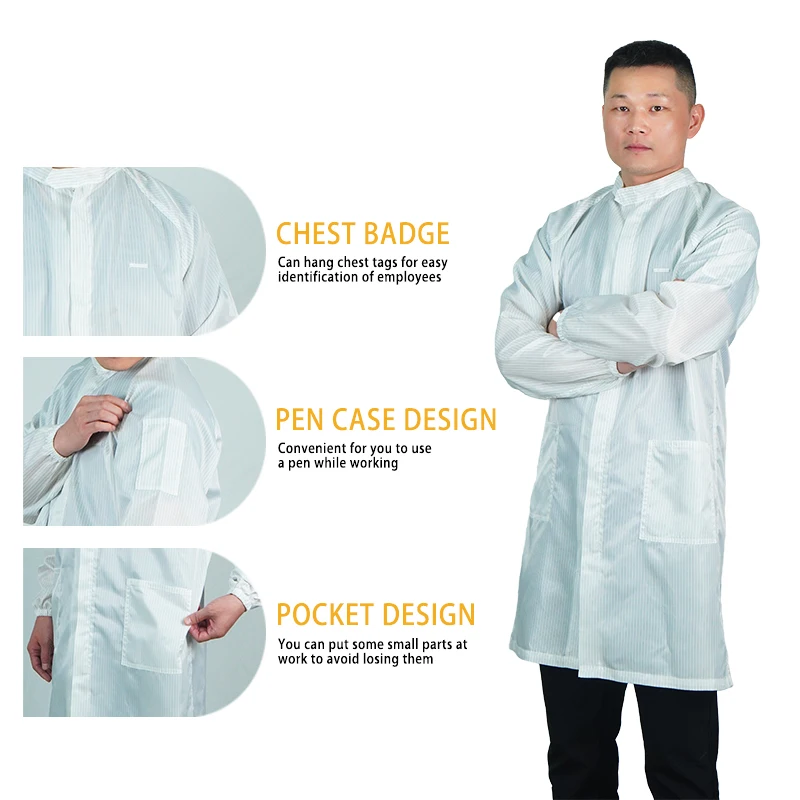 factory Hot Sale ESD clothes anti-static clothing ESD workwear clothes Garment with good quality esd coat