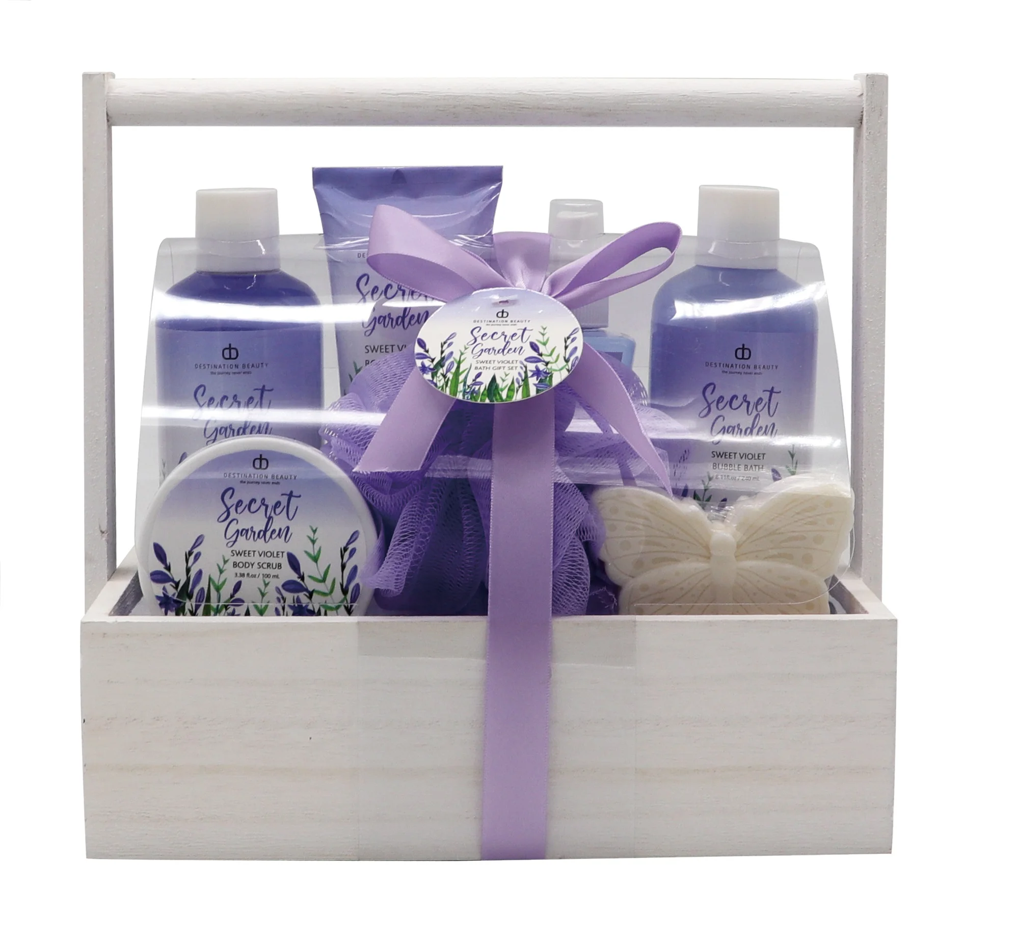 Wholesale Cheap Guangdong Factory Private Label Small Moq Customized Logo Wooden Basket Box Lavender Bubble Bath Towel Gift Set