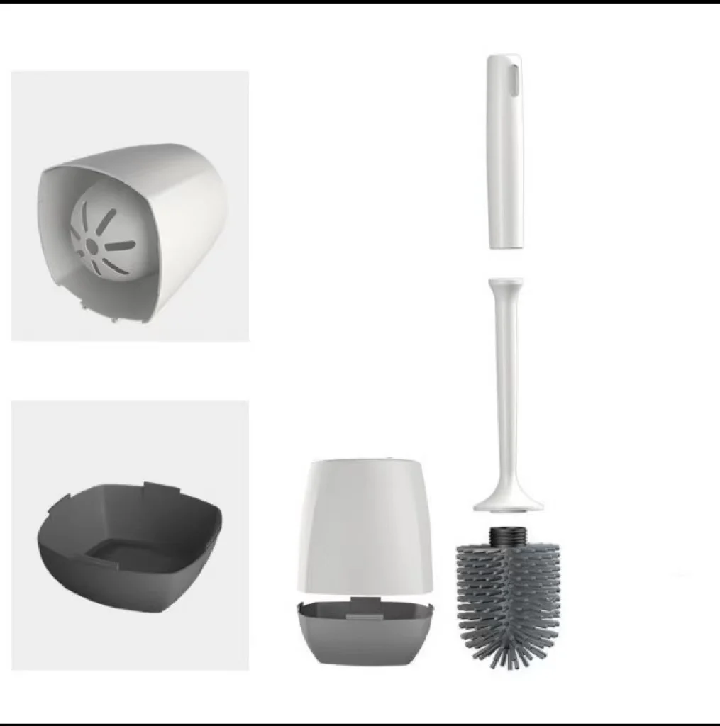 TPR self-volatile thermoplastic rubber soft bristle cleaning brush with base toilet toilet brush