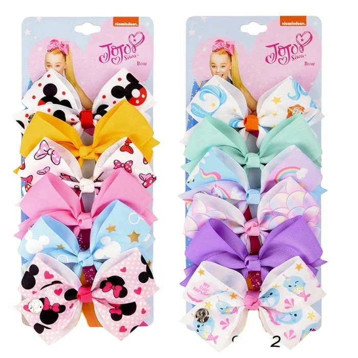 
2020 best selling manufacturer direct supply big 54 colors 6 pcs hair bows for girls sets 