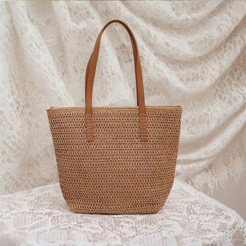 Straw Packable Mesh Beach Bag Large Beach Bag The Tote Bag for Women Purses