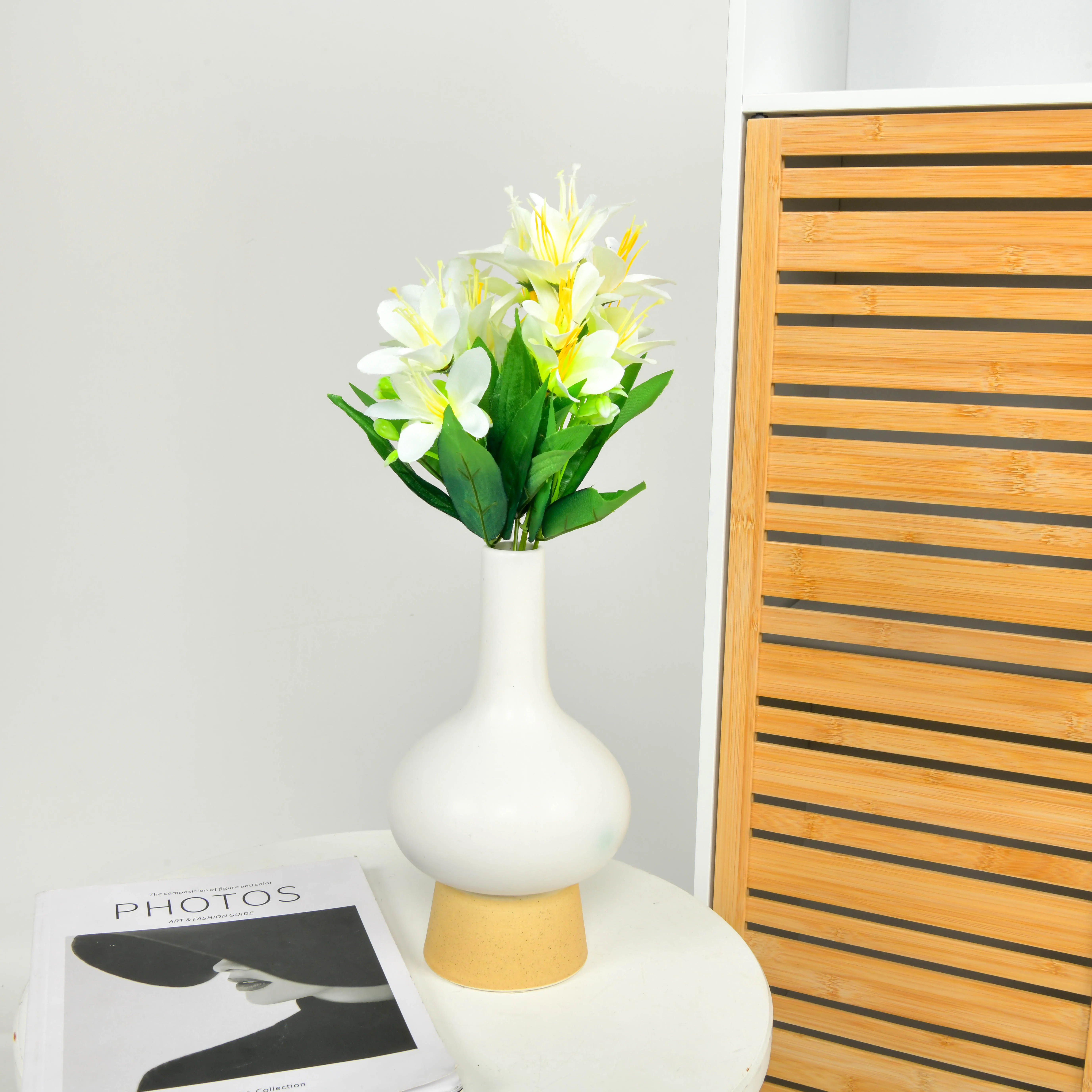 White Minimalist Modern Decorative  Vase for Living Room and Interior Decoration Tabletop Decorating Vases