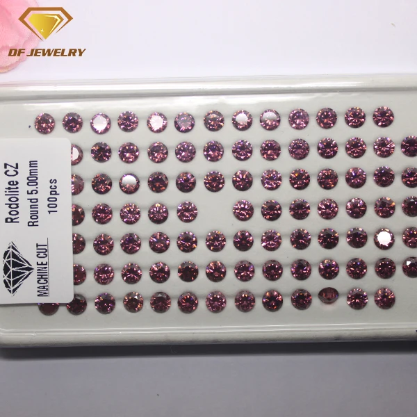 Machine Cut Gemstone Synthetic Round Shape Rodolite CZ