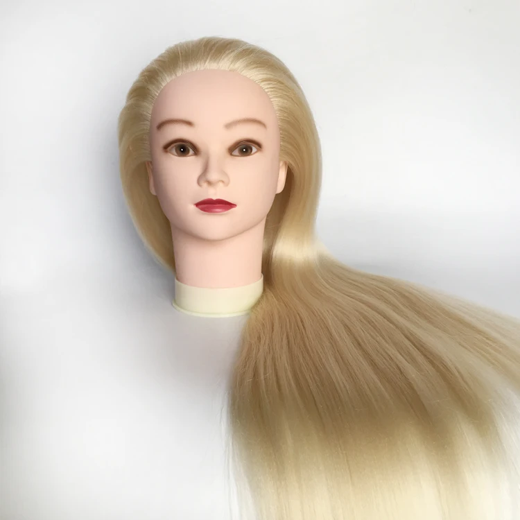 Wholesale Beauty Salon Hairdressing Hair Training Synthetic Hair Dummy Doll Training Mannequin Head For Blonde Color