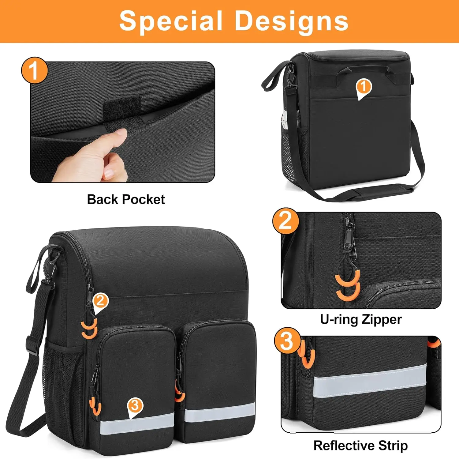 Custom Storage Bag Large Wheelchair Accessories Bag Walker Storage Accessories Pouch Manual Wheelchair Side Bag