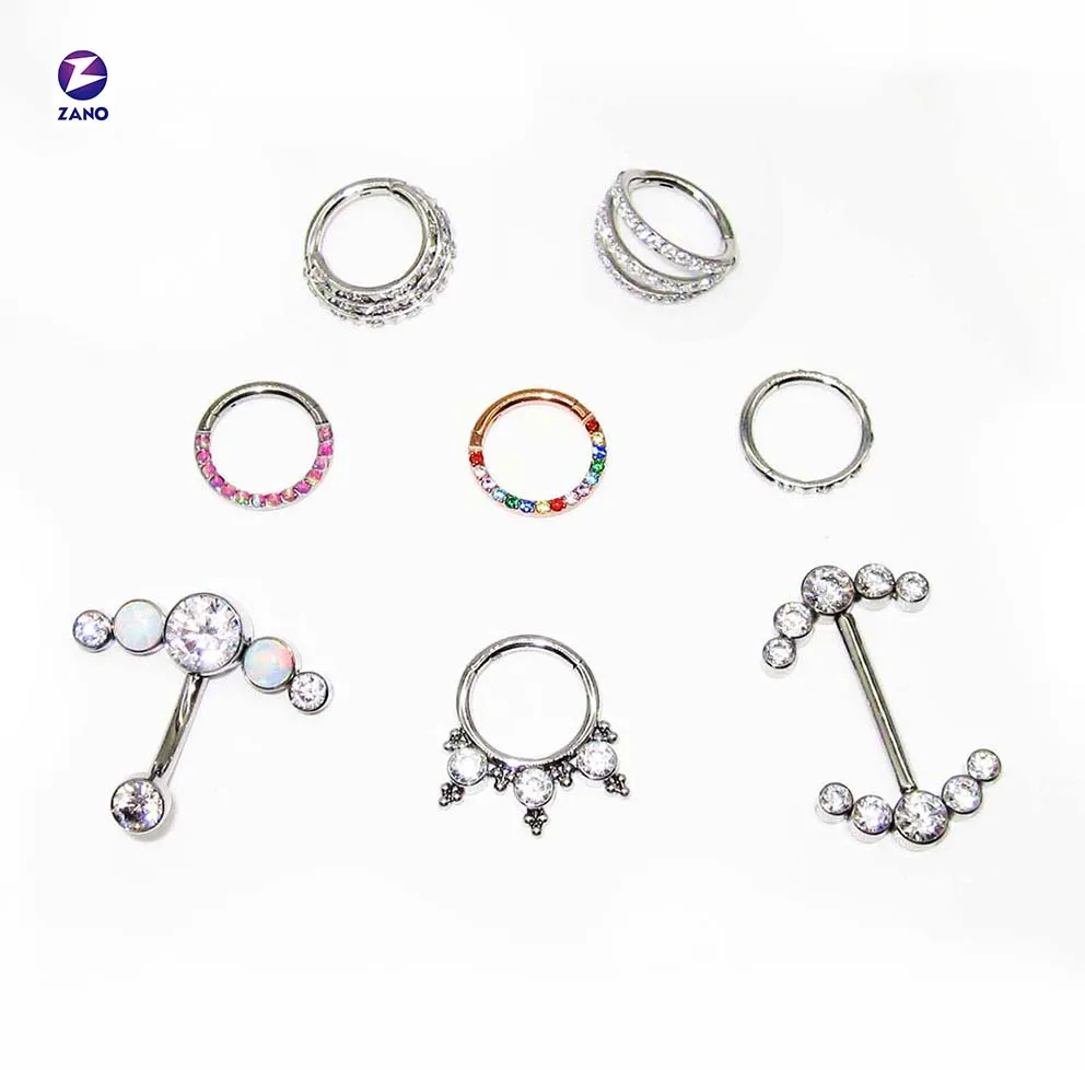 ASTM F136 G23 Titanium Circula Модная Высокая полированная внутренняя нить штанга Подкова бижутерия
