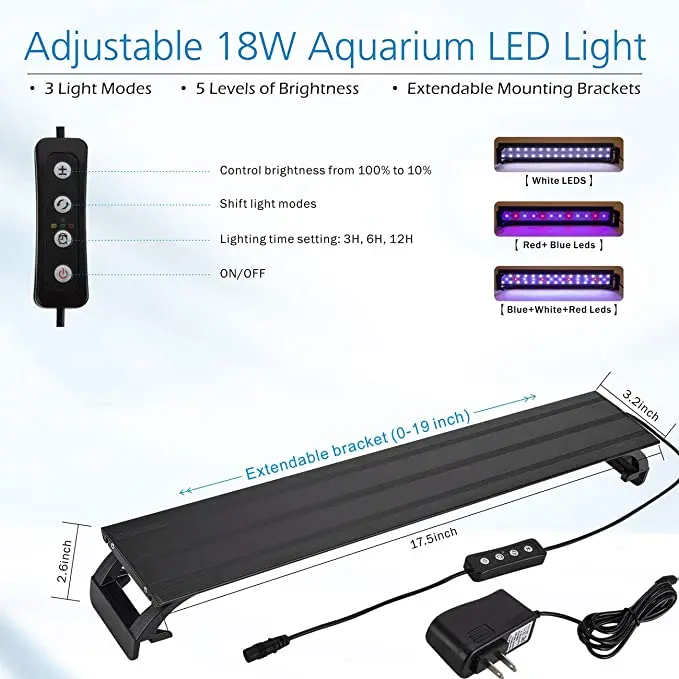 Hygger 8 Gallon LED Glass Aquarium fish tank including 7W Power Filter Pump, 18W Colored led Light, aquarium betta tank