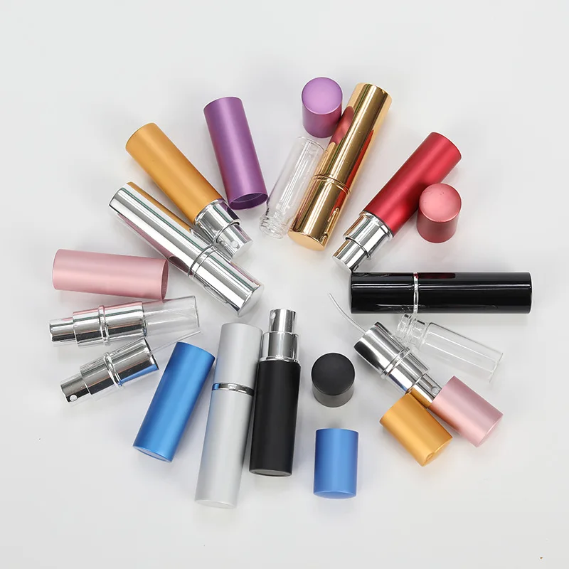 Mini 5ml round Sample Perfume Bottle Flat Glass Liner Matte Surface Matte Finish Cosmetics Packaging Spray Bottle 30ml Volume