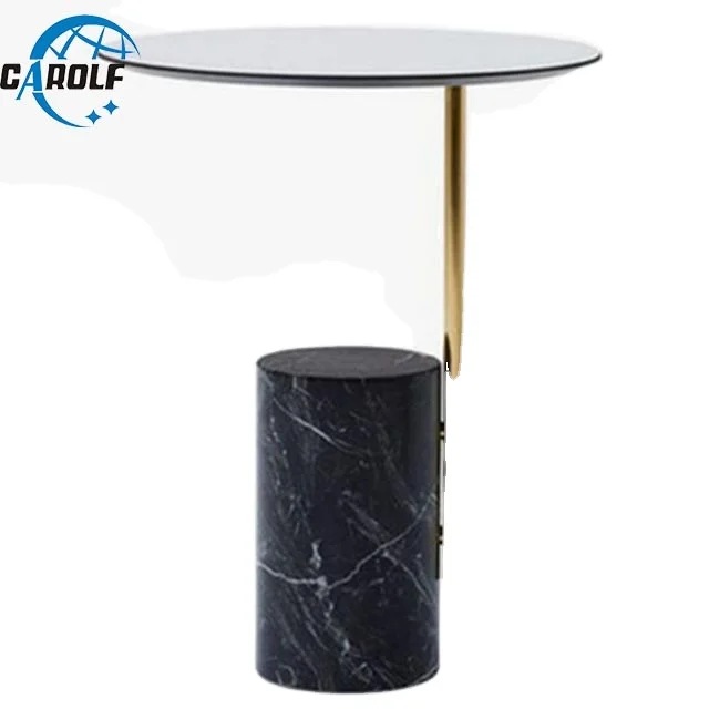 Carolf Nature Marble  Living Room Modern Round Smart Coffee Table