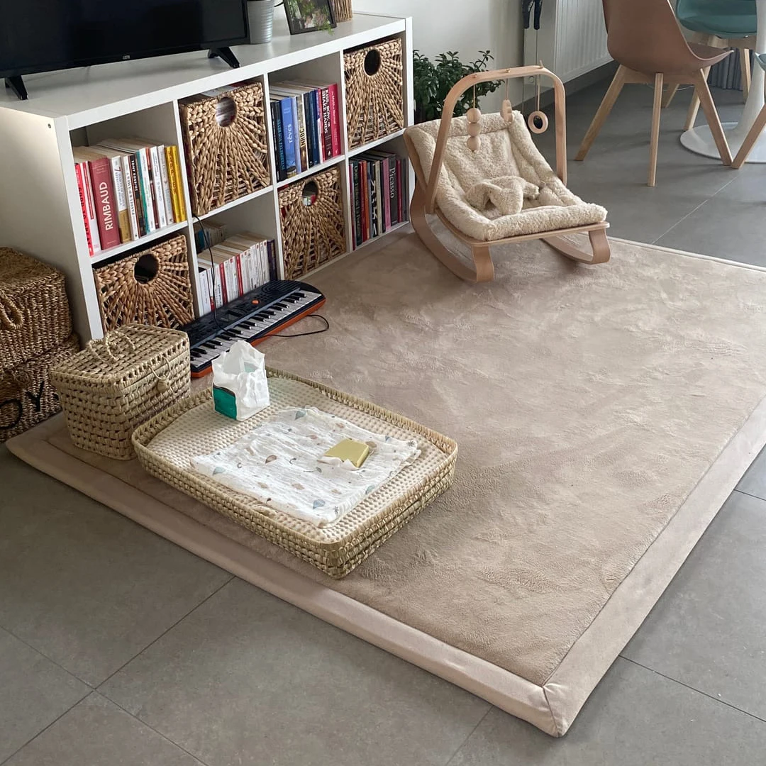 Japanese Living Room Tatami Rug Tapete Infantil Non Slip Crawling Mat Coral Velvet Memory Foam Area Rug Nursery Baby Play Mat