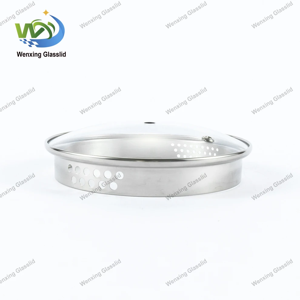 Multi Sized Kitchen Cookware Part  Strainer L Type Glass Pot Lid for Frying Pans Essential Cookware Parts Glass Wok Lid