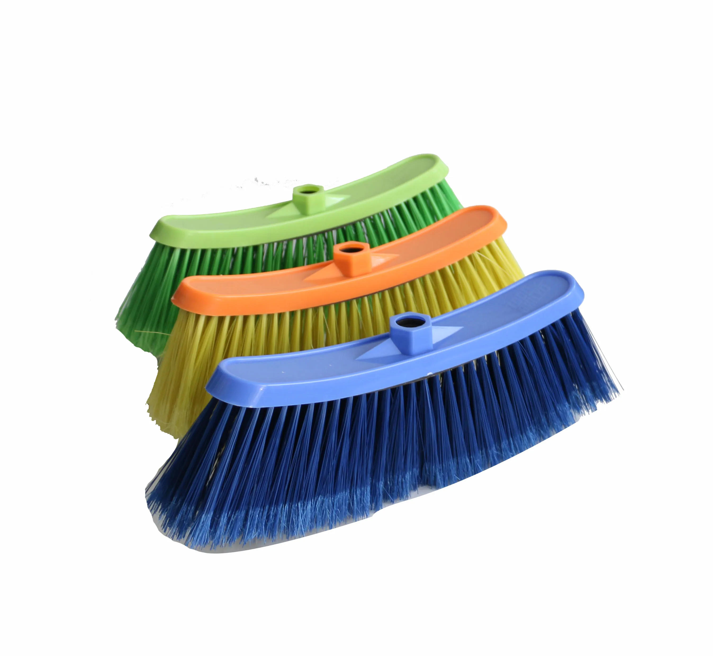 big size  hard bristle  plastic broom with long handle for indoor and outdoor cleaning escoba plastic