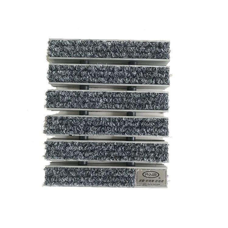 Aluminum Non-Slip Entrance Door Mat  Scraper Metal Floor Mat with Carpet Inserts and Beveled Edges Inside/Outside Entr