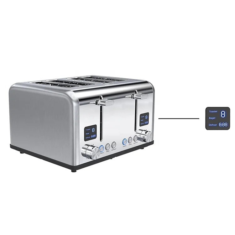  New innovation 2 slice toaster full S.S material multifunction breakfast snack maker electric with LED