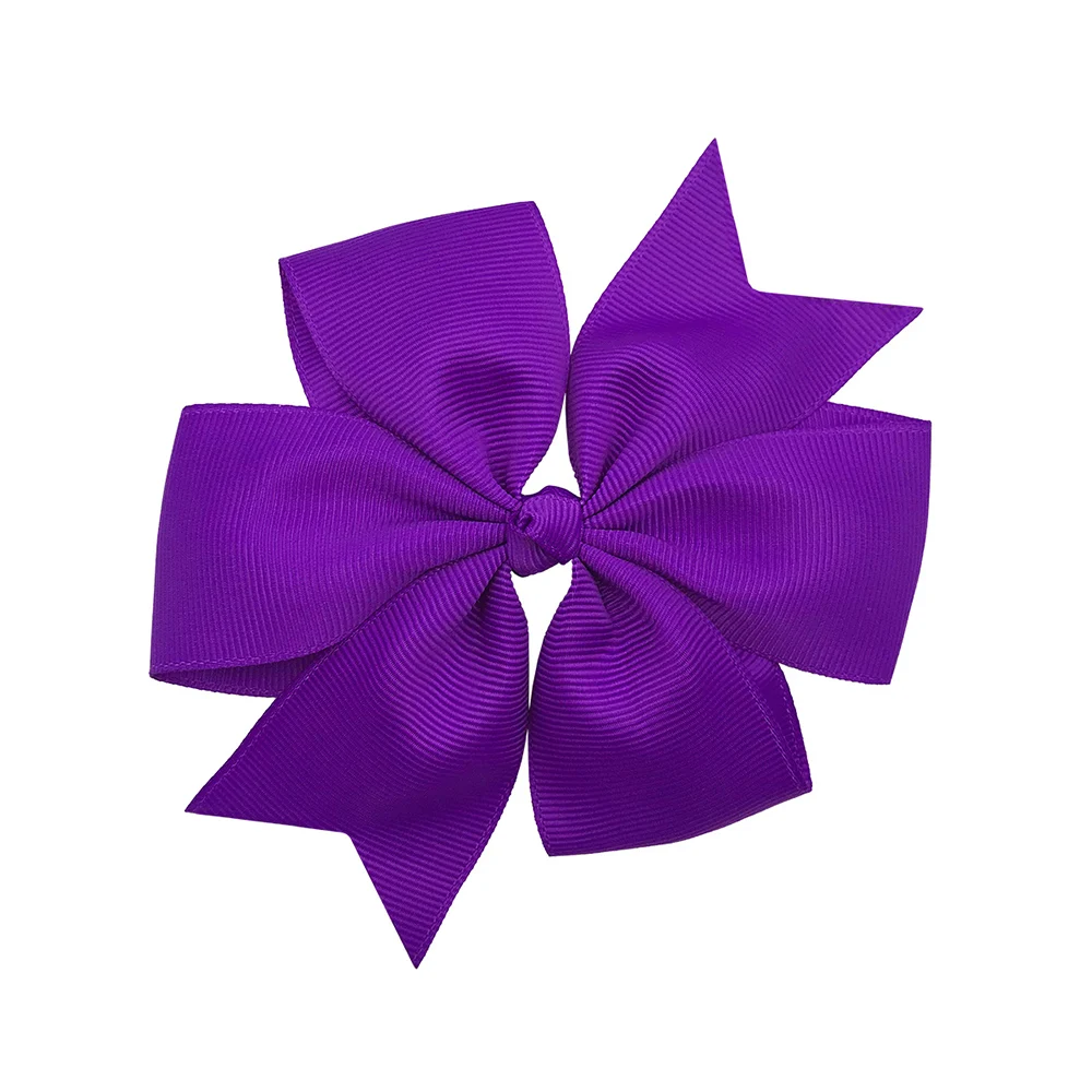 
10 cm 4 inch 20 Colors Custom Wholesale grosgrain ribbon pinwheel hair bows for Girls Hair 