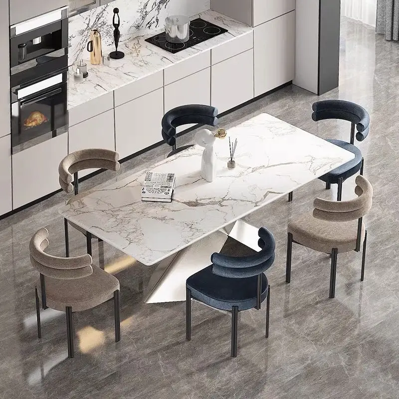 Italian hotel half arc armchair upholstery velvet fabric home restaurant chair for dining room metal leg dining chairs