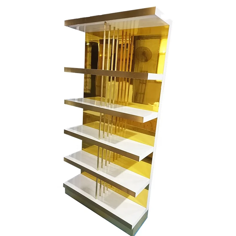 Changhong custom high quality Multifunctional boutique gold multi-layer retail rack display for shopping mall
