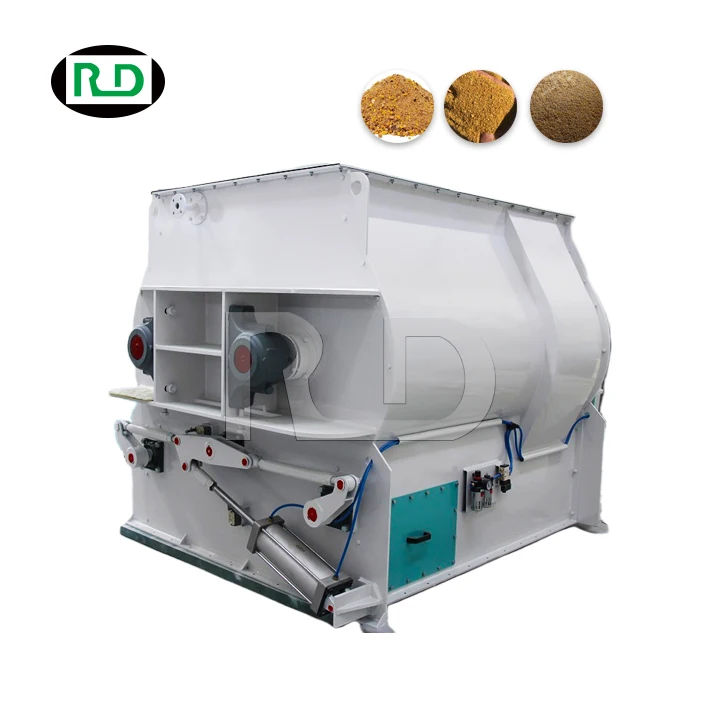Large horizontal livestock feed mixer corn flour grass hay mixer premix poultry 3 ton 5 ton feed mixer for livestock