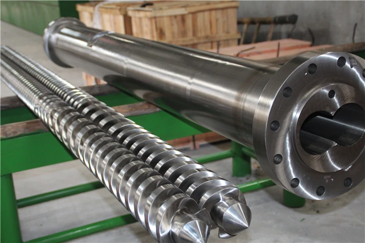 conical twin double screw and cylinder barrel for WPC SPC panel profile PVC