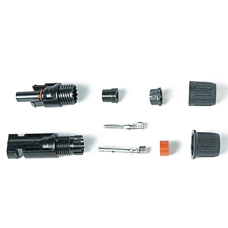 Male and Female Waterproof Cable Connector IP67 Photovoltaic Cable System H1Z2Z2-K 1*4 3m Connect  Black Power TUV