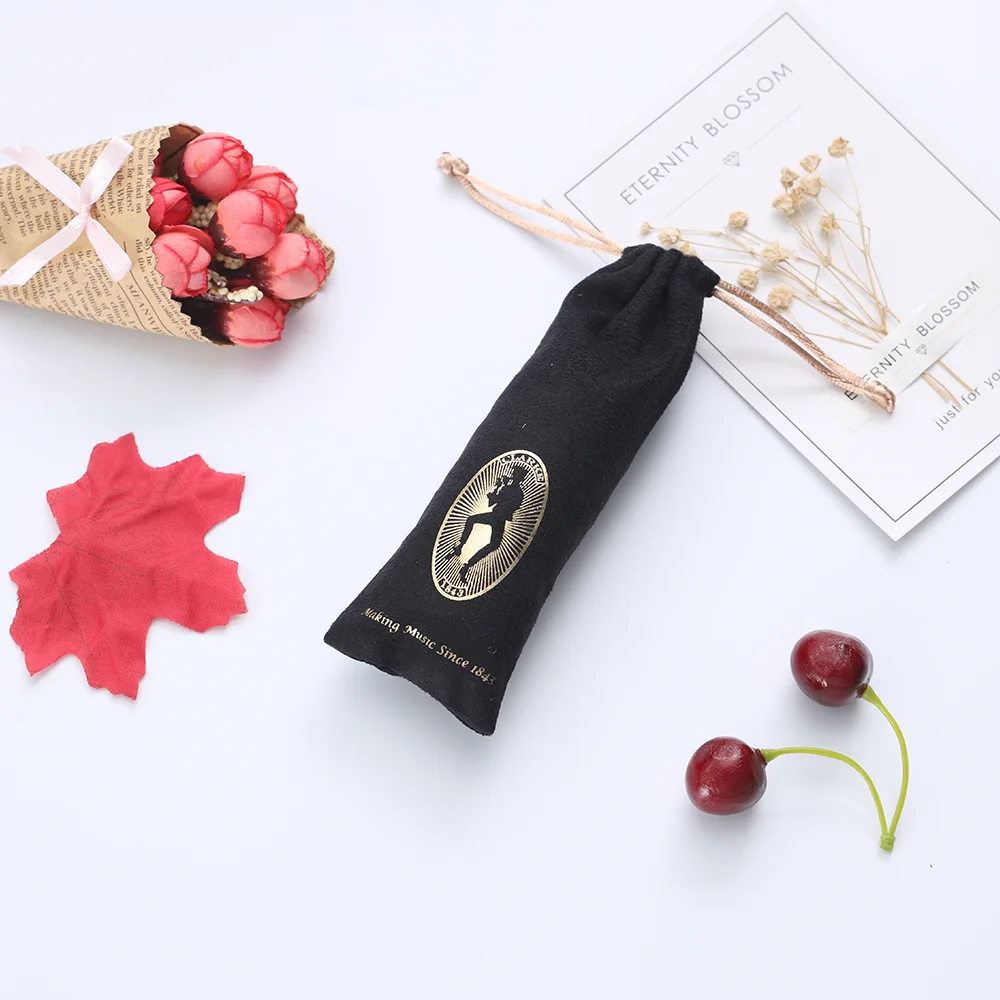 Strict Quality Control Reusable Luxury Black Pen Bag Drawstring Suede Microfiber Jewelry Pouches