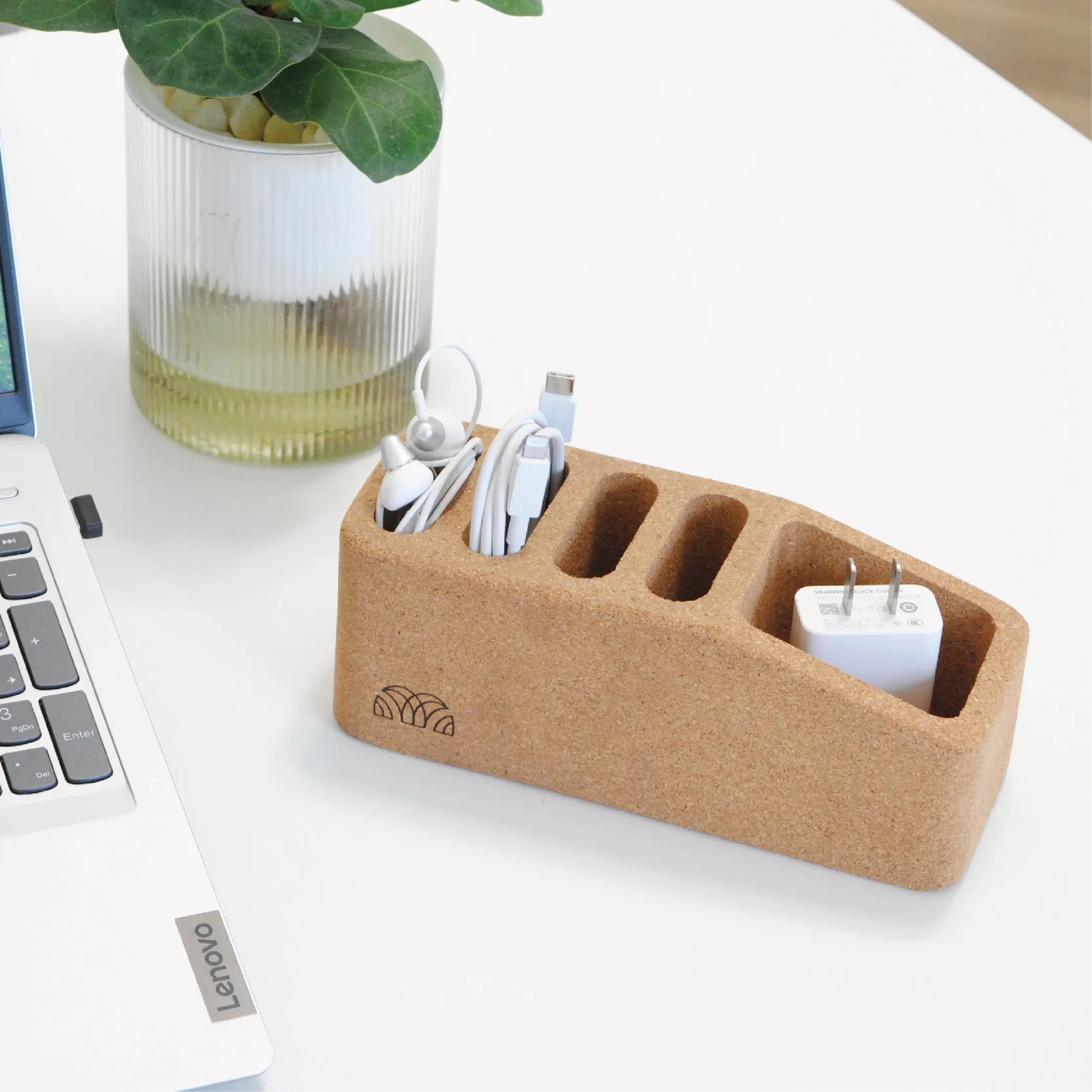 2024 Newest Office School Cubicle Cork Pencil Cable Business Card Holder Desk Organizer