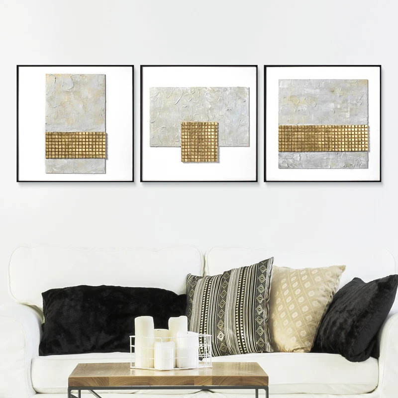 Luxury Design modern hanging furniture Hand-made mosaics 3D wall art for living room home hotel design Framed art home decor
