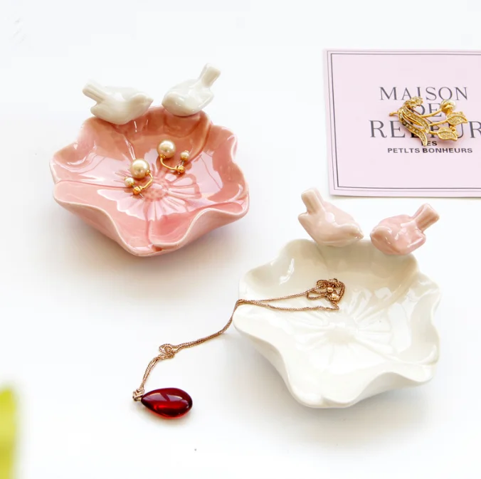 Маленький керамический держатель для ювелирных изделий колец тарелка хранения поднос тарелок органайзер