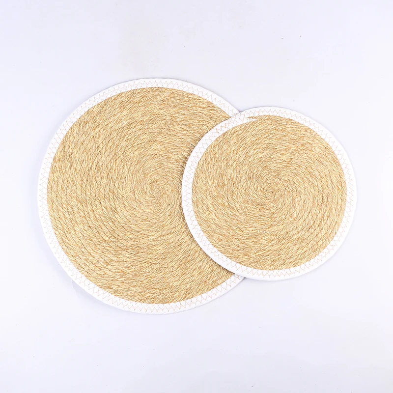 Natural Braided Round And Oval Handmade Water Hyacinth Woven Placemats Kitchen Table Mats