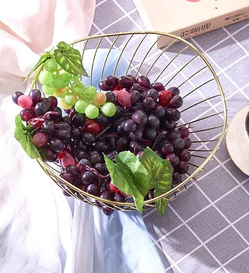 Wholesale Fashion Stackable Fruit Food Metal Baskets Rose Gold Wire Mesh Storage Basket