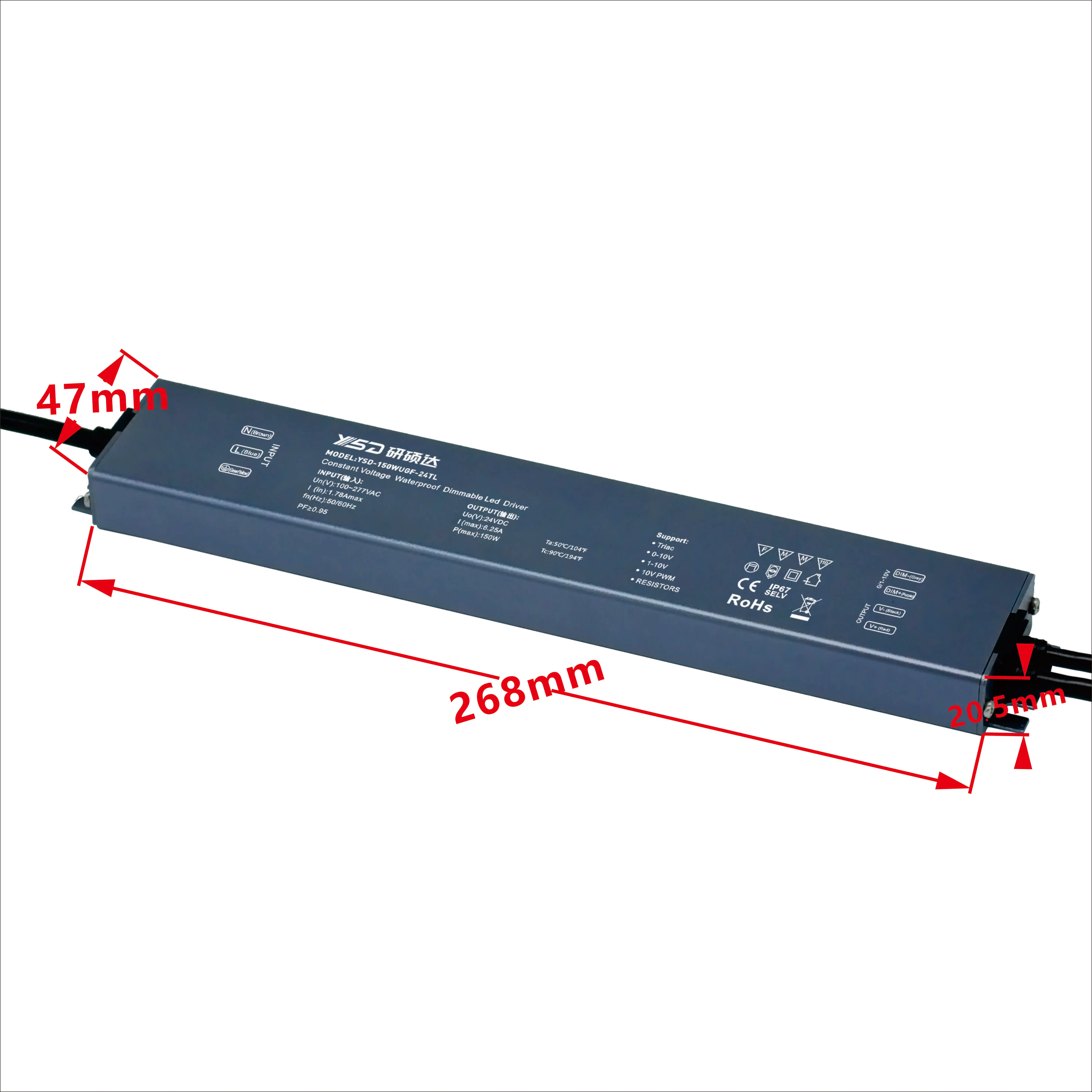 ysd hot sale DIMMABLE 30w 60w 100w 200w 300w 400w 500w led driver Ultra-thin 5years warranty led power supply