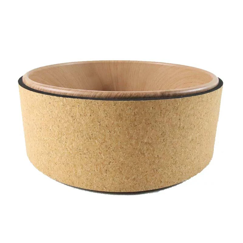 Yoga wood grain assisted shaping fitness TPE cork yoga wheel
