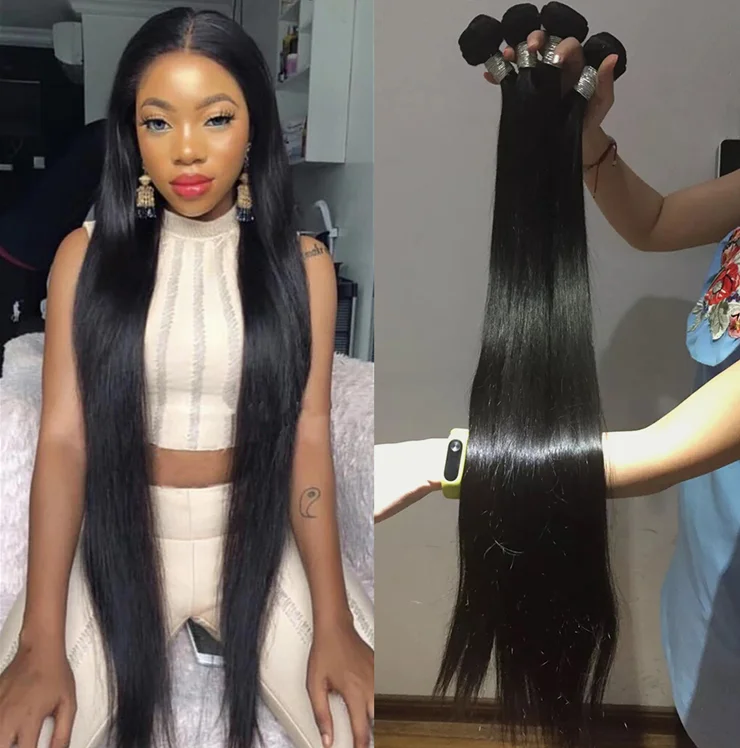 
get free gifts for buying brazilian virgin human hair silky straight bundles double drawn silky straight hair 